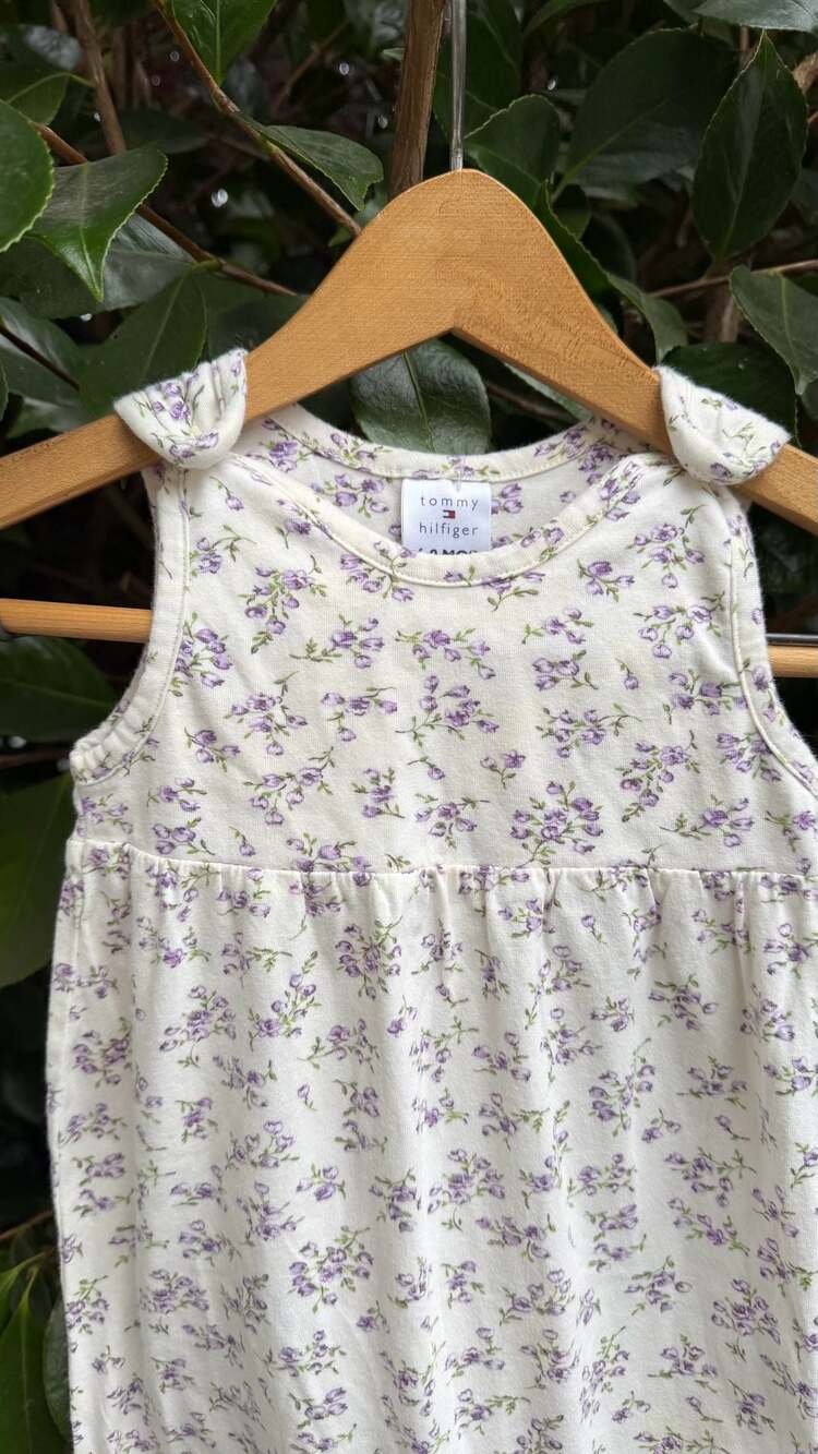 Tommy Hilfiger Baby Romper Floral Print Footed Jumpsuit
